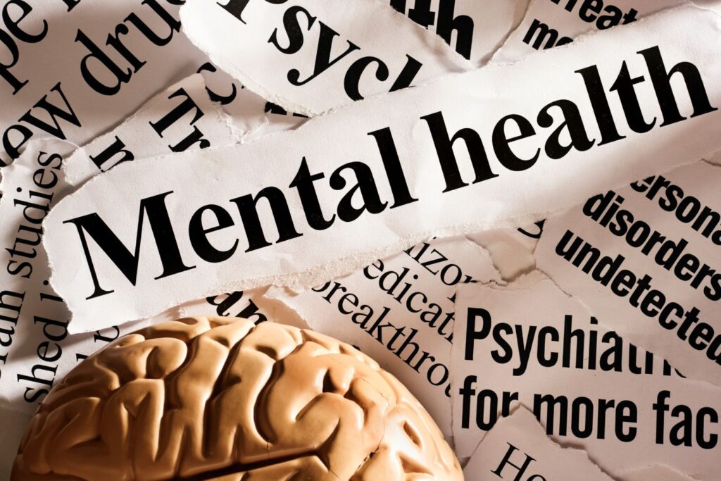 Mental health headlines with a brain model