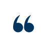 Blue quotation mark icon on white background